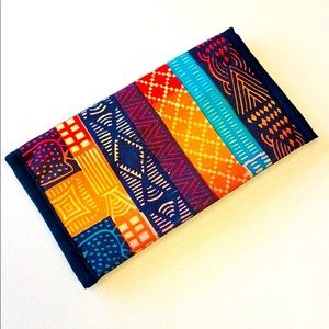 African Canvas Wallet | Tribal Clutch Bag Passport Holder Unisex Money Pouch